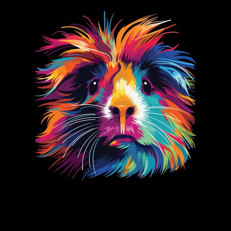 Aquarelle Coloré Cochon D’Inde Coloré