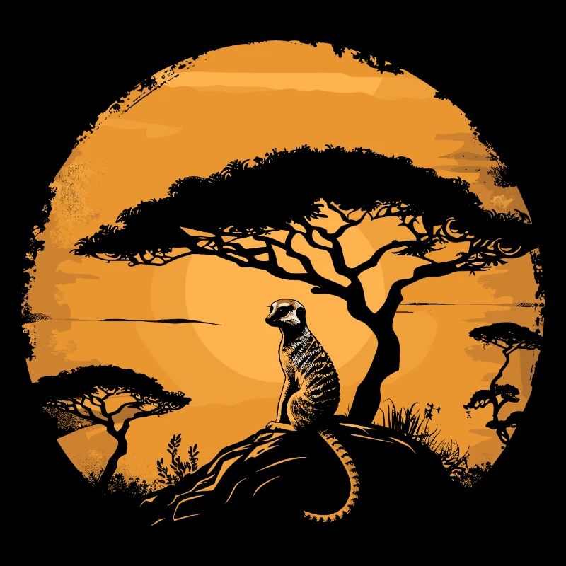 Mangouste suricate Afrique Mangouste coucher de soleil Mangouste
