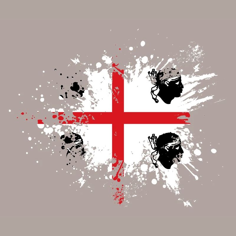 Sardaigne Drapeau Klecks Drapeau sarde Spritzer