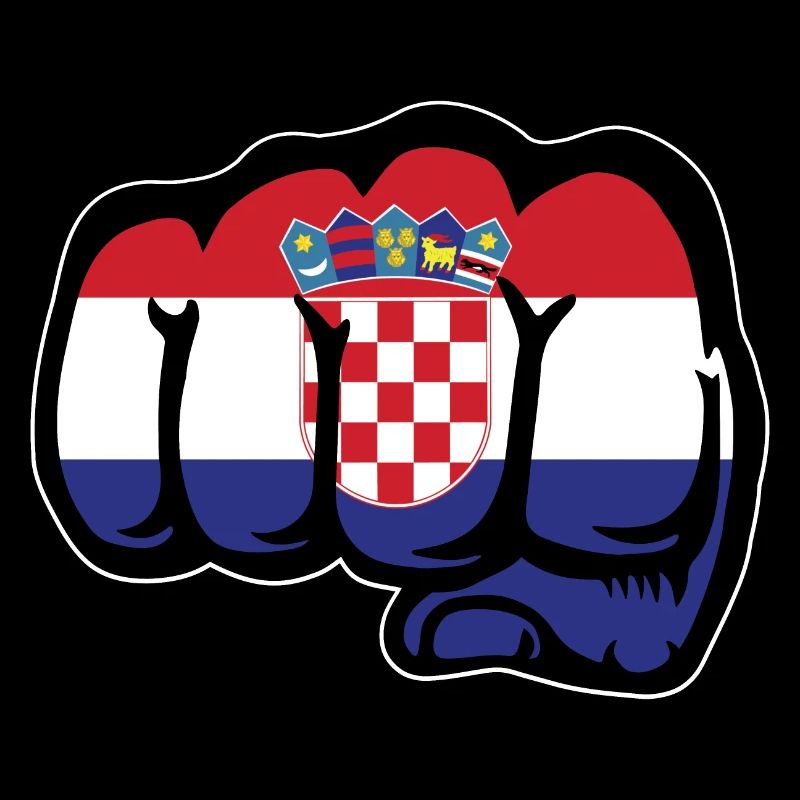 Kroatien Flagge Hand Faust