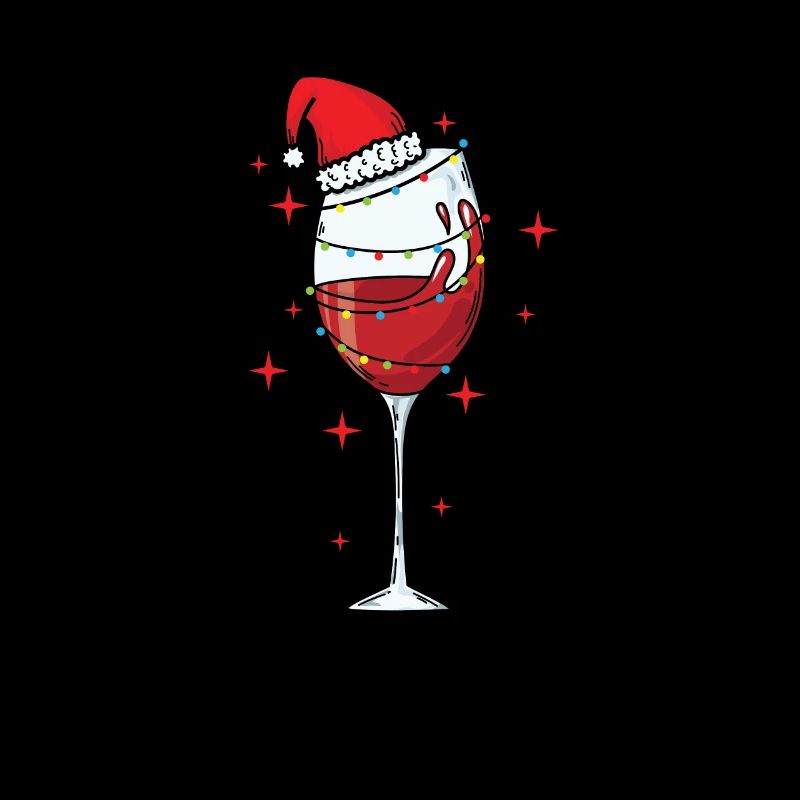 Weinglas mit Weihnachtsmütze Feiertag