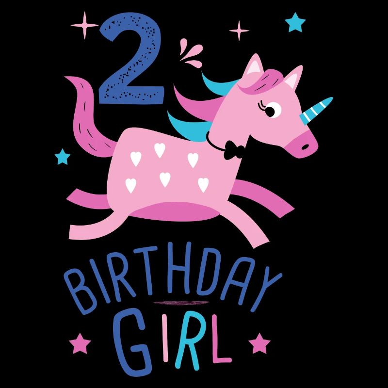 2. Geburtstag Mädchen 2 Jahre Licorn Einhorn