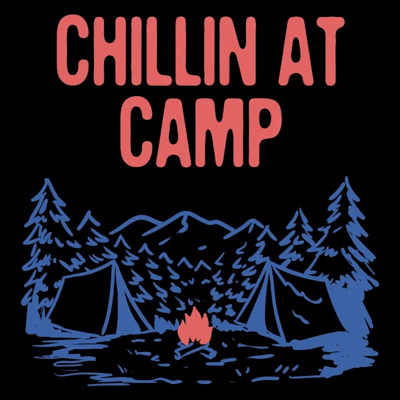 Chillin at Camp Summer Camping Tropical Camper