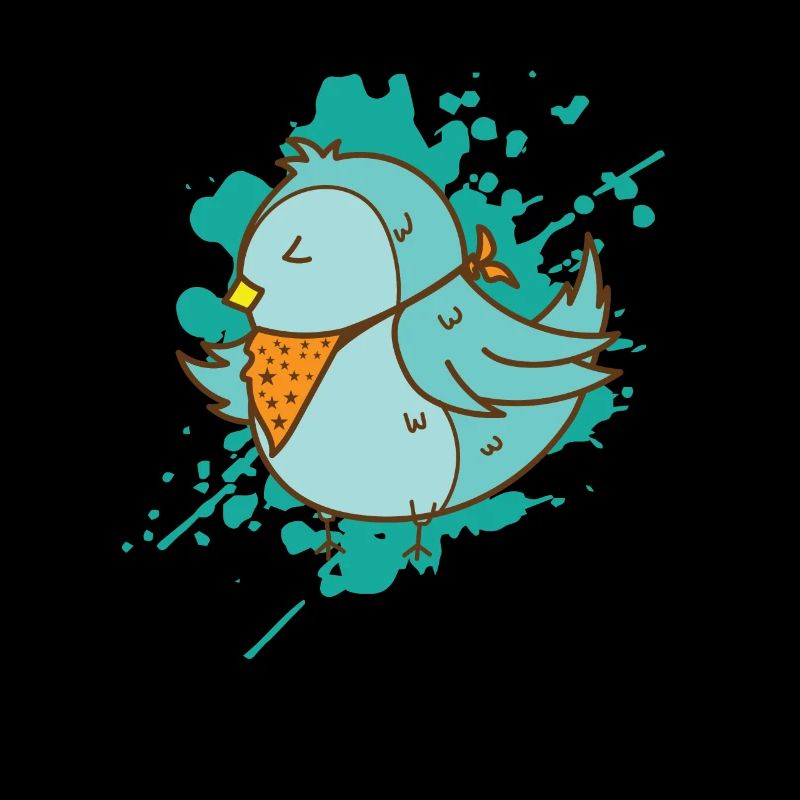 Vogel mit Lätzchen im Kawaii Stil Tier