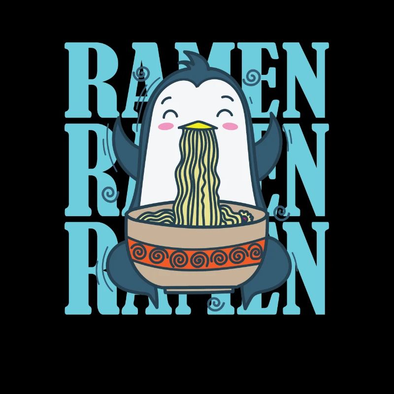 Pinguin mit Ramen Nudeln Antarktis Vogel