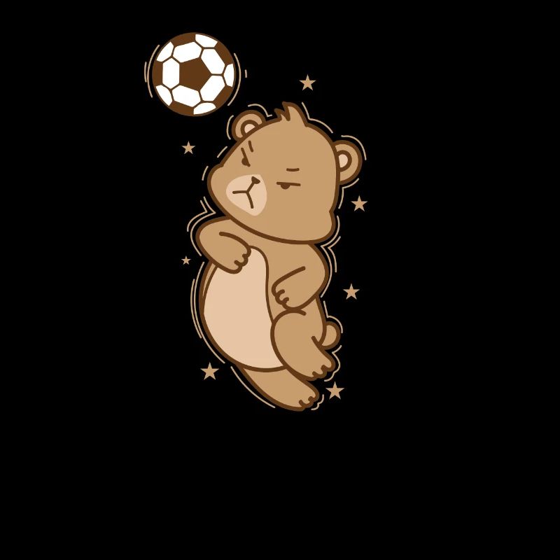 Bear Playing Soccer Forest Animal