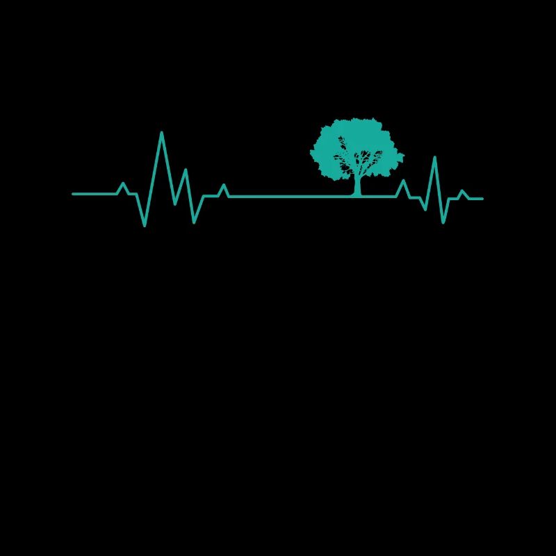 Ligne de battement de cœur avec un arbre nature forêts