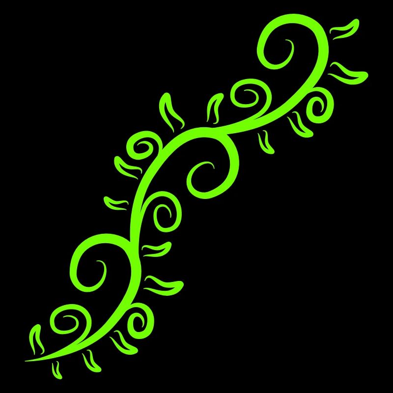 Vine Root Plant Green Leaves Decorative Pattern