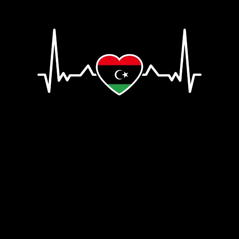 Libye Heartbeat Drapeau libyen Libyen