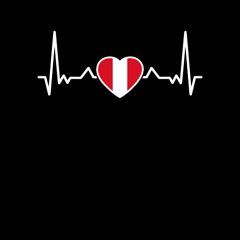 Peru Heartbeat Peruvian Flag Peruvian