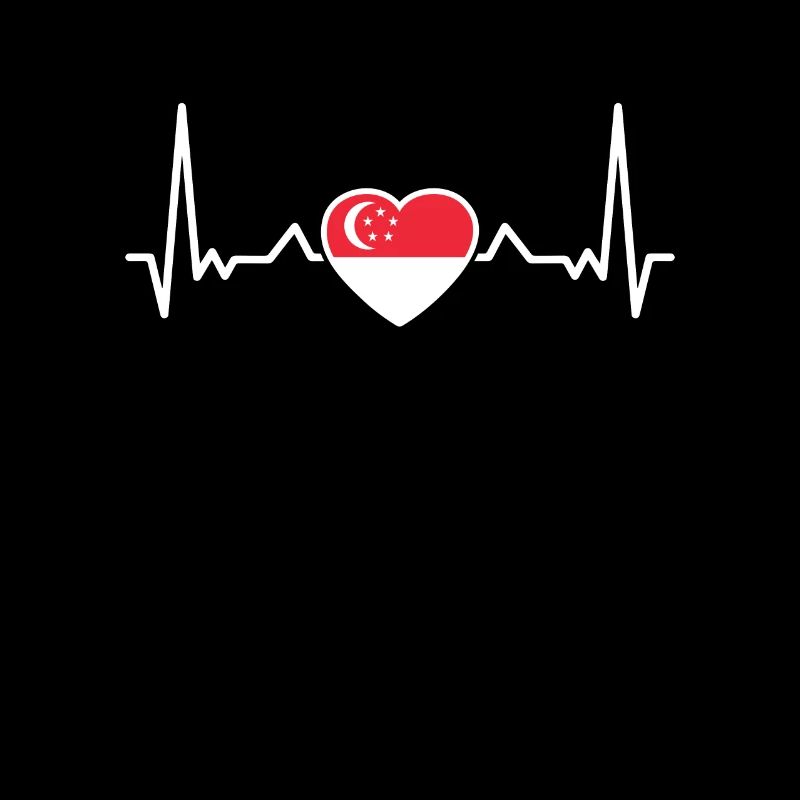 Drapeau de Singapour Heartbeat Singapour