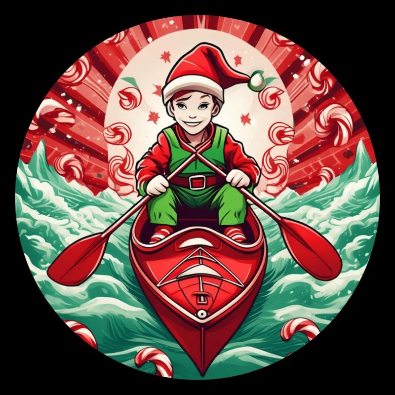 Weihnachtself Kajakfahren