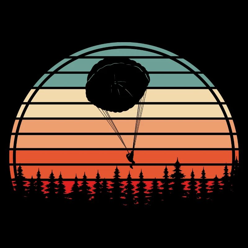 Fallschirm Paragliding Retro Fallschirmspringer