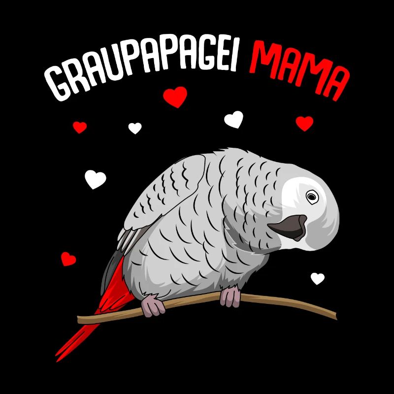 Graupapagei Mama Liebe Papagei Herz Vogel