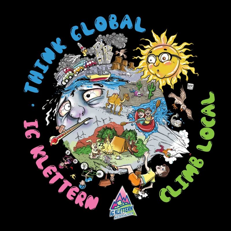 Think Global Climb Local Bright Background
