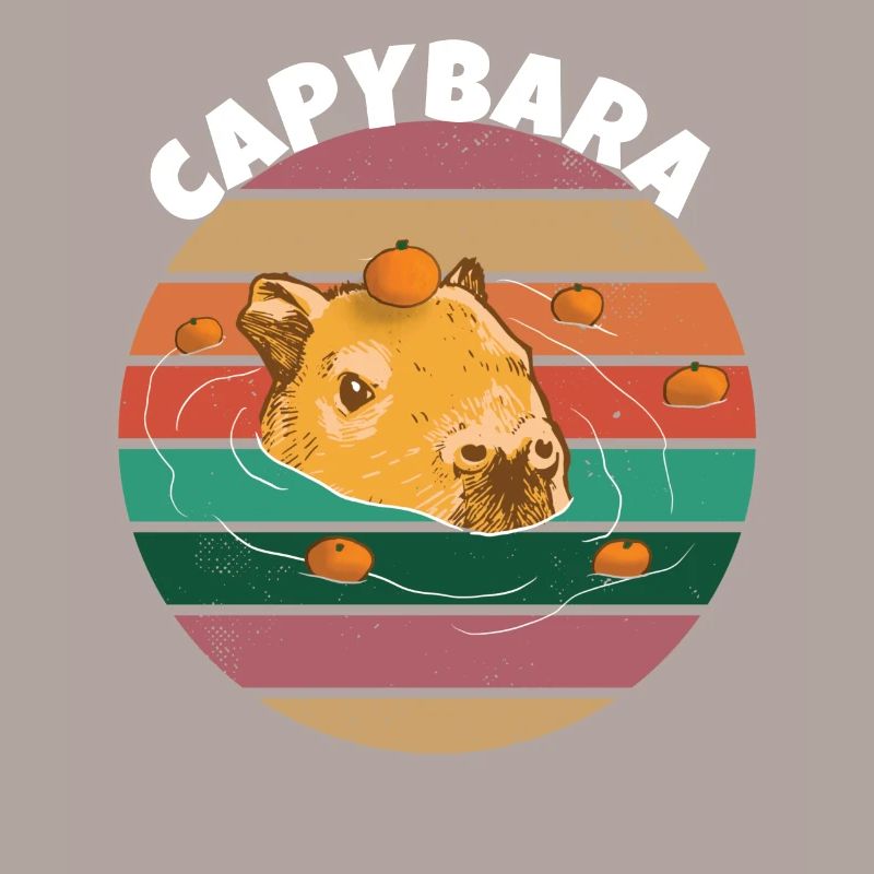 Conception de mème orange Capybara