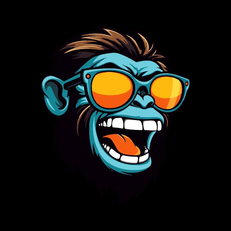 Monkey Head Portrait Cool