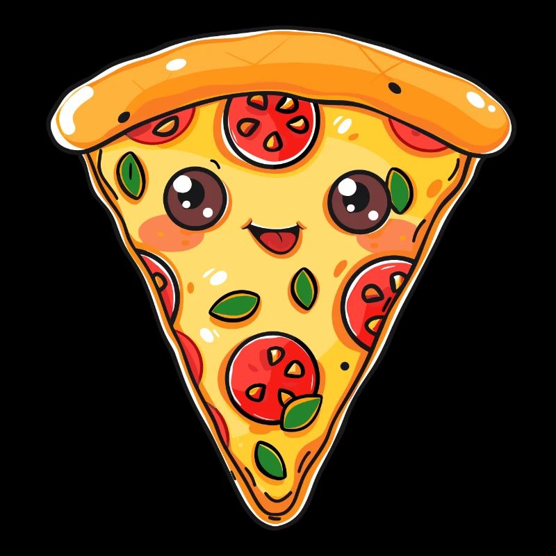 DRÔLE DE VISAGE DE PIZZA AMATEUR DE RESTAURATION RAPIDE