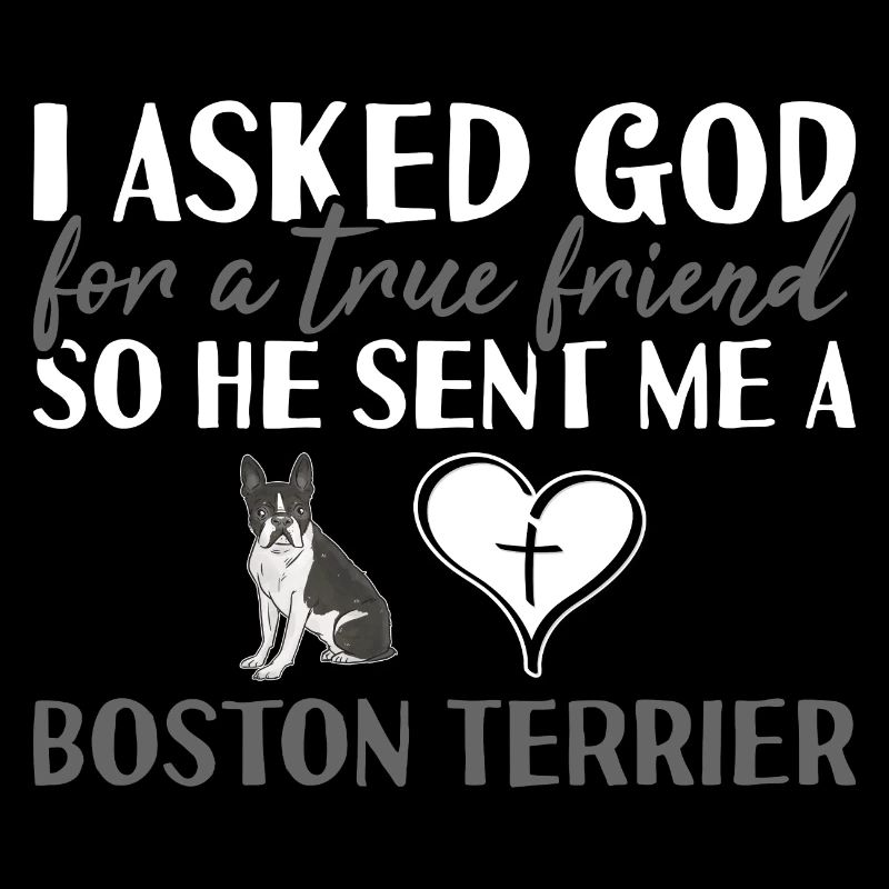 I Asked God Boston Terrier