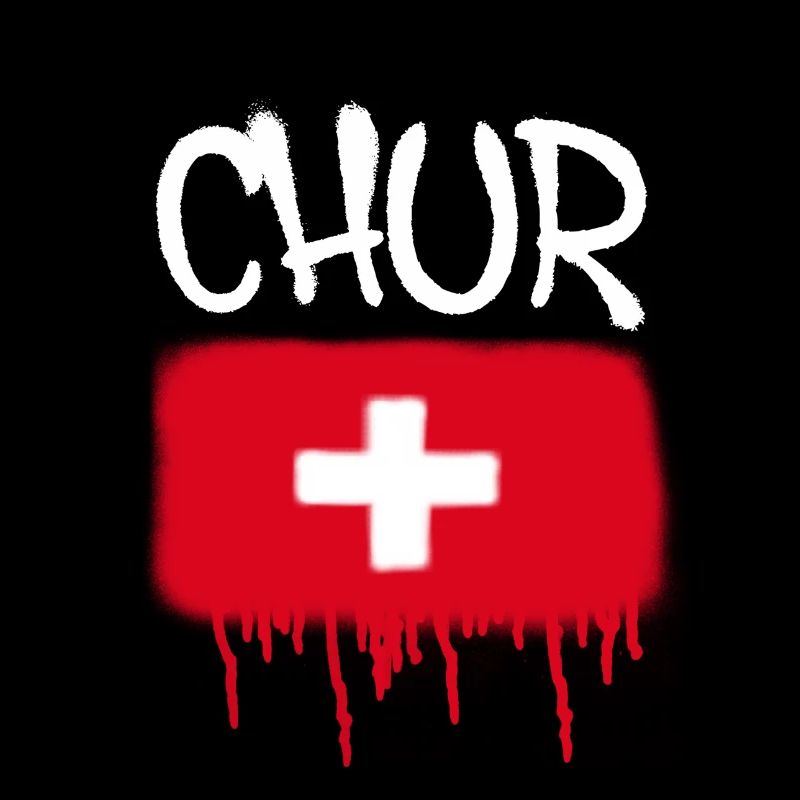 chur, graffiti,flagge,schweiz,schweizer flagge