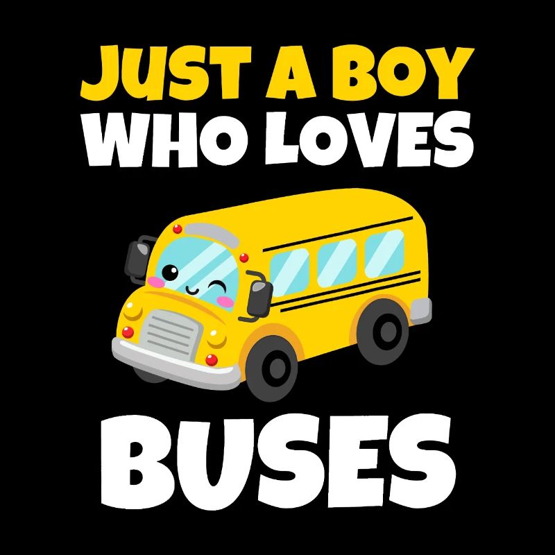 Nur ein Junge, der Busse liebt Geburtstag Gelbe Schule