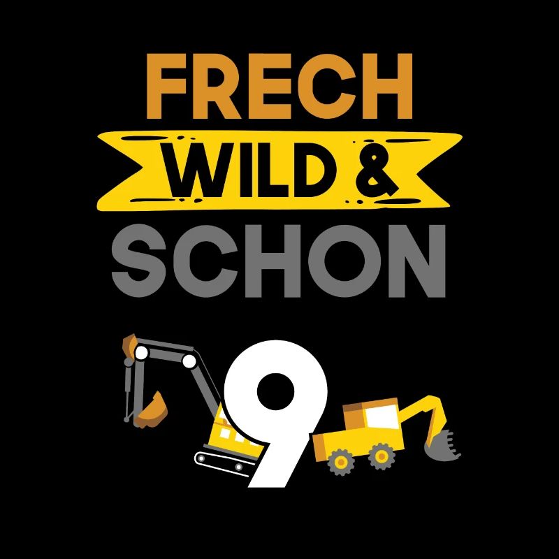 9 Jahre Geburtstag Junge Mädchen Bagger