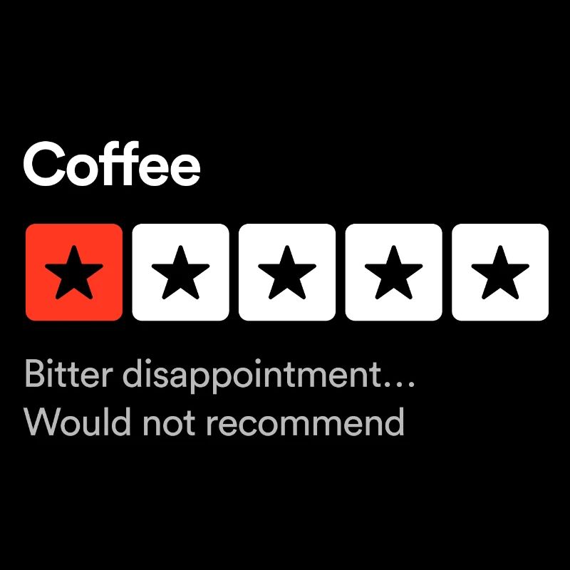 Kaffee, bittere Enttäuschung... Sarkastisch ein Stern