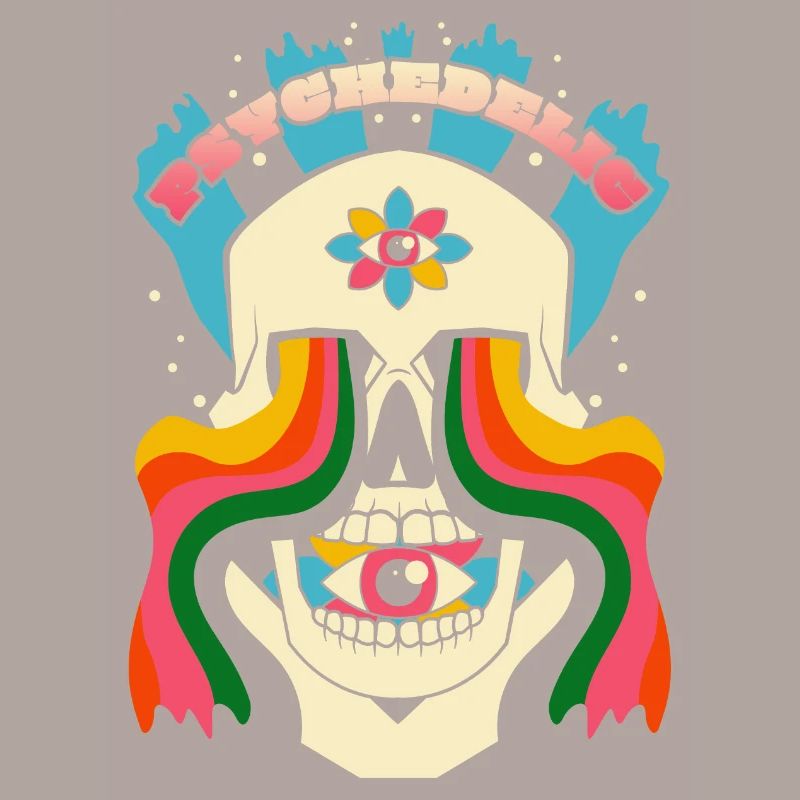 Psychedelic Skull Psychedelic Graphic