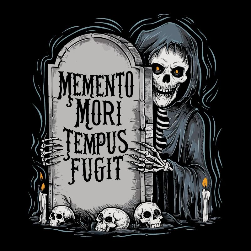 Memento Mori Tempus Fugit Skelett Stoiker