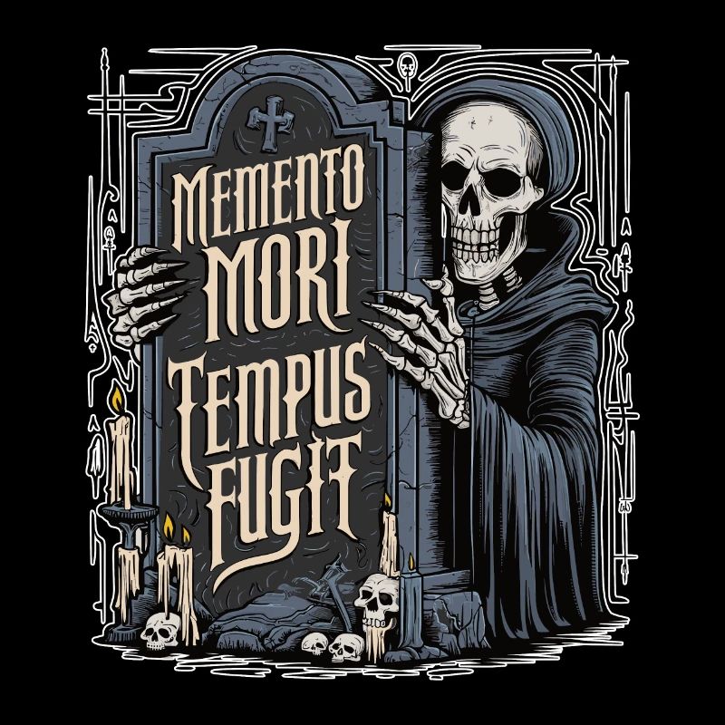 Memento Mori Tempus Fugit Skelett Stoiker