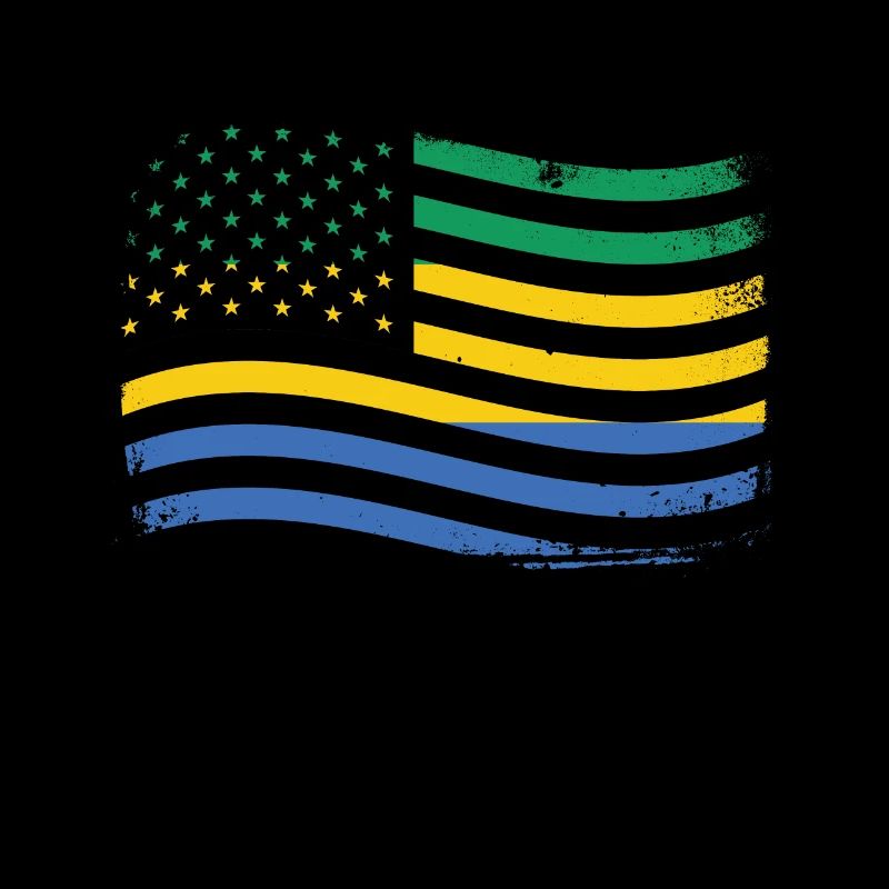 Racines gabonaises et drapeau américain du Gabon