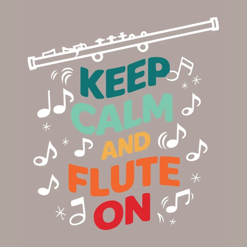 Keep Calm et flûte sur flûte transversale d’instrument
