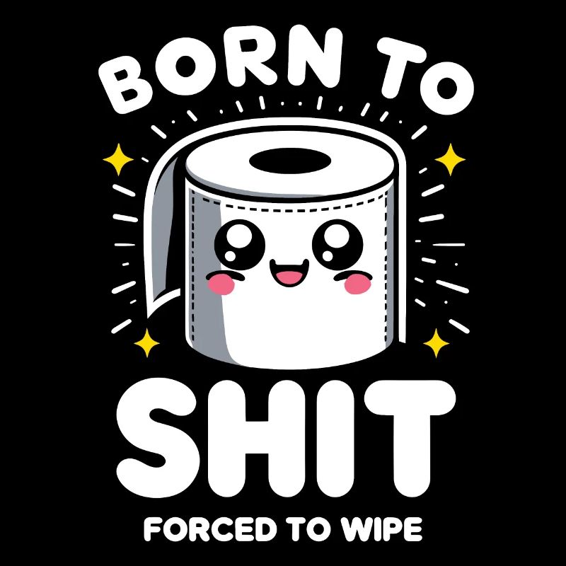 Born to Shit Forcé D’essuyer Le Papier Toilette Caca Boys