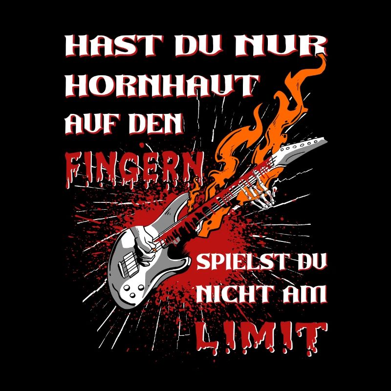 Metal Powerchord with devil's greeting burning guitar