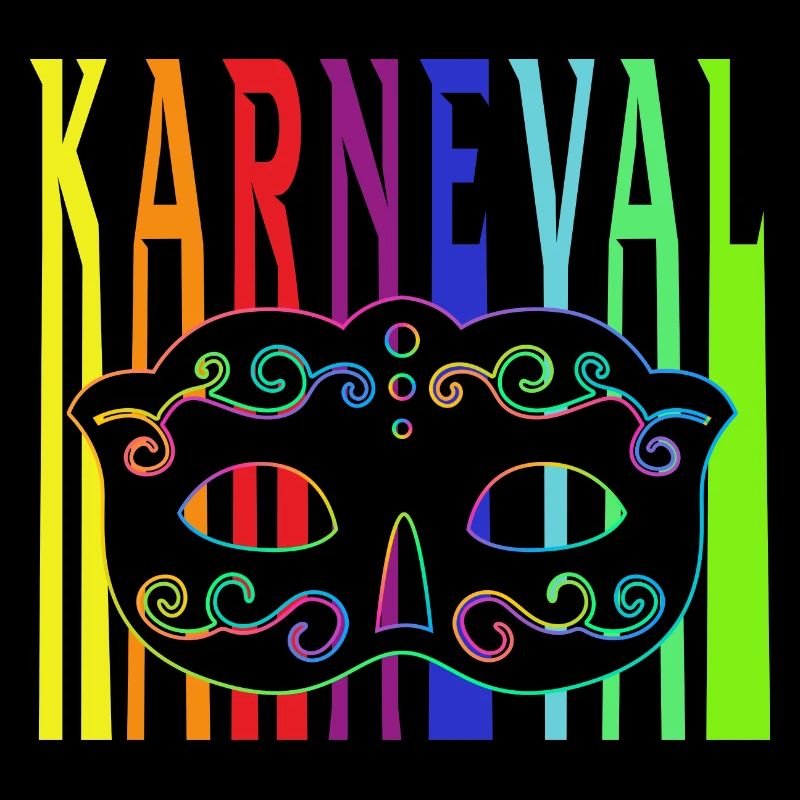 Lettrage de carnaval coloré avec masque de carnaval