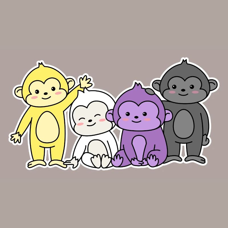 Non-binary flag monkey design for proud enbys
