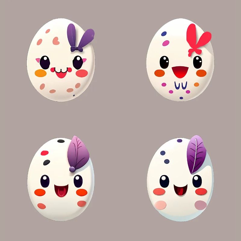 Four Colorful Eggs Easter Egg Easter