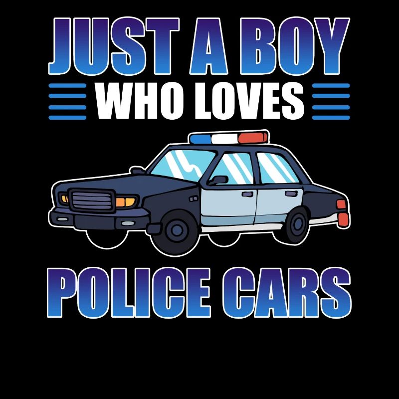 Nur ein Junge, der Polizeiautos liebt