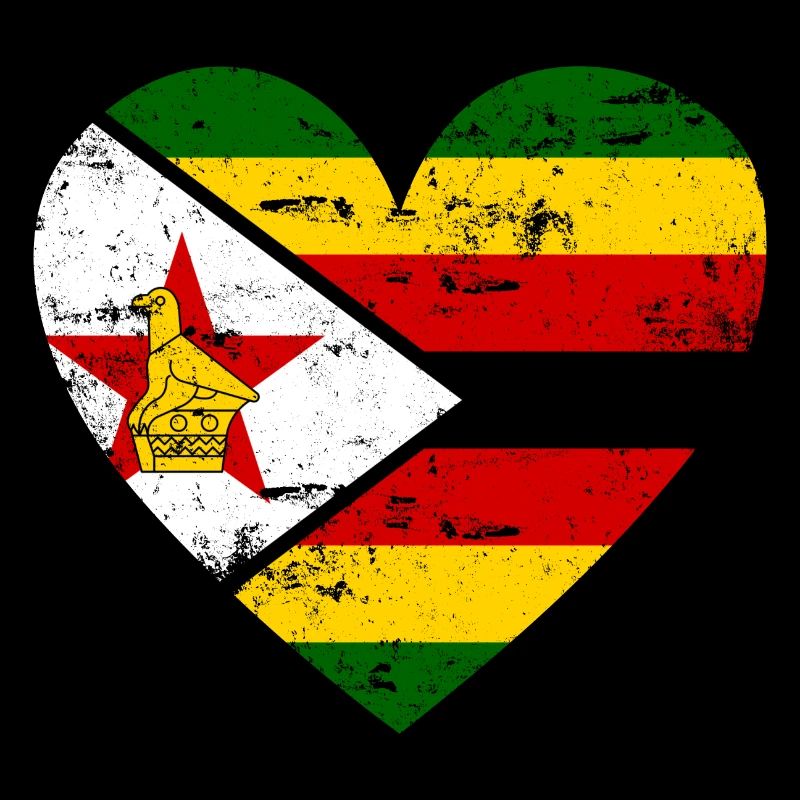 Simbabwe Flaggenherz