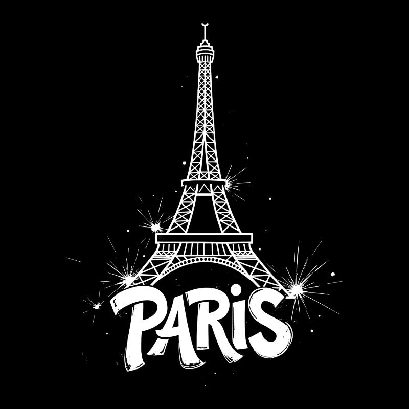Eiffel Tower Pop Art Night Scene