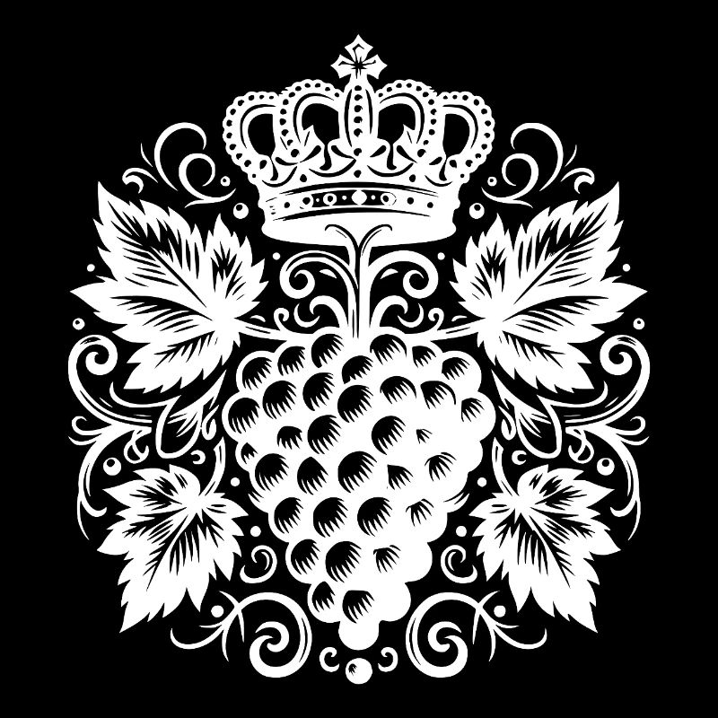 Grapes motif with elegance and crown