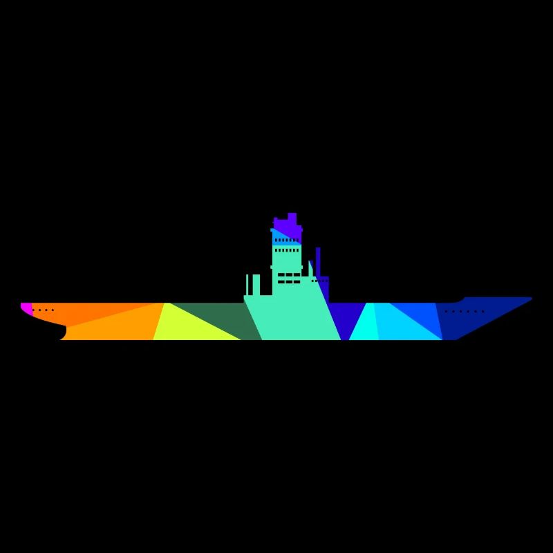Flugzeugträger Regenbogen Polygon Schiffe