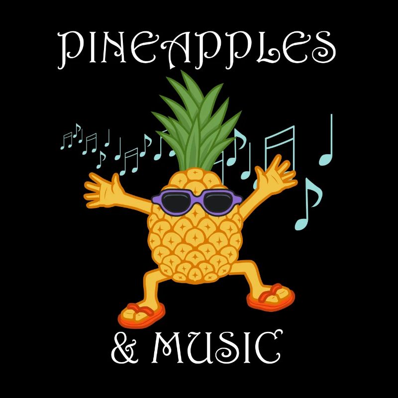 Pineapples Music Notes Clef Vitamins Tropical