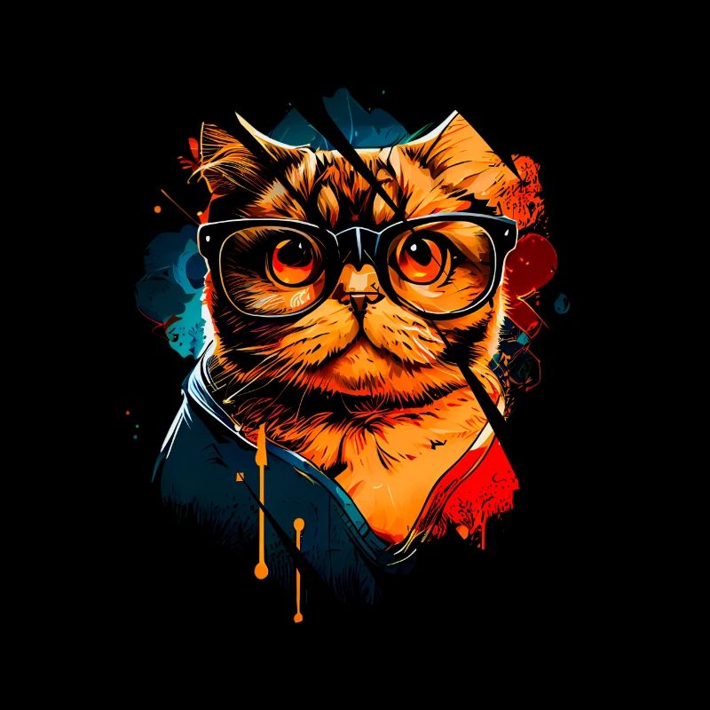 Katze mit Brille