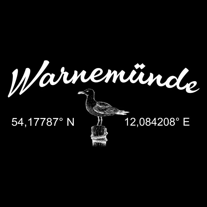 Warnemünde avec coordonnées et l’écheon