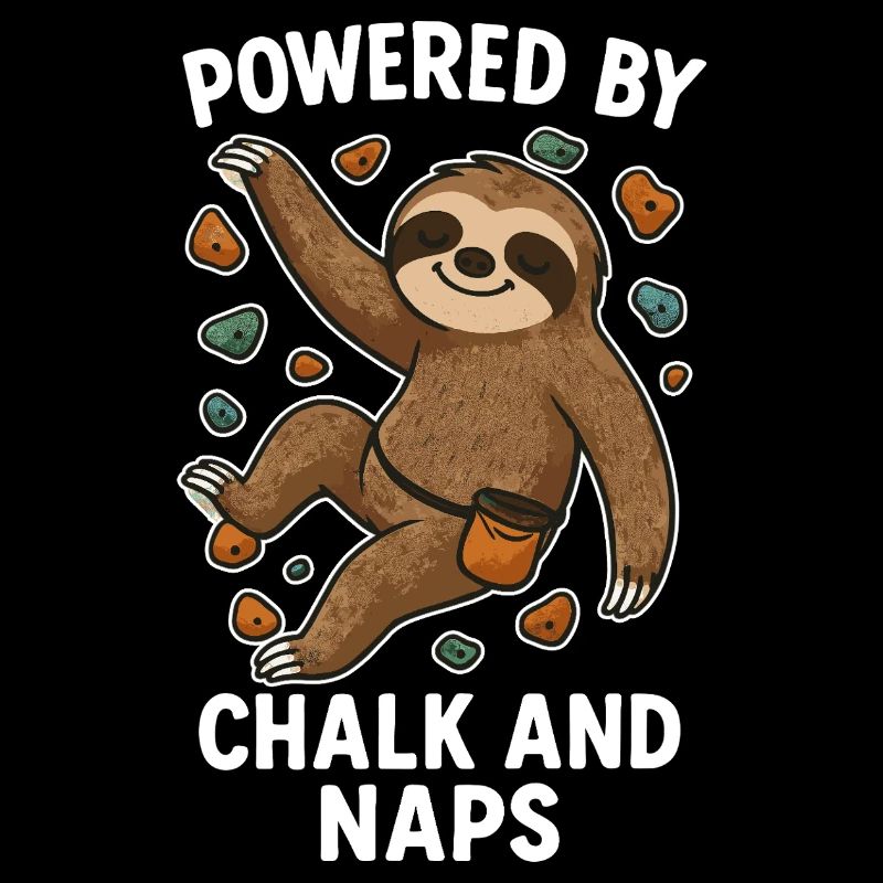 Bouldering Shirt Funny – Sloth with Chalk