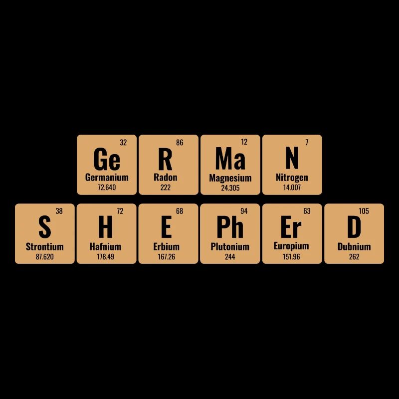 German Shepherd Periodical Table GSD Dog Lover