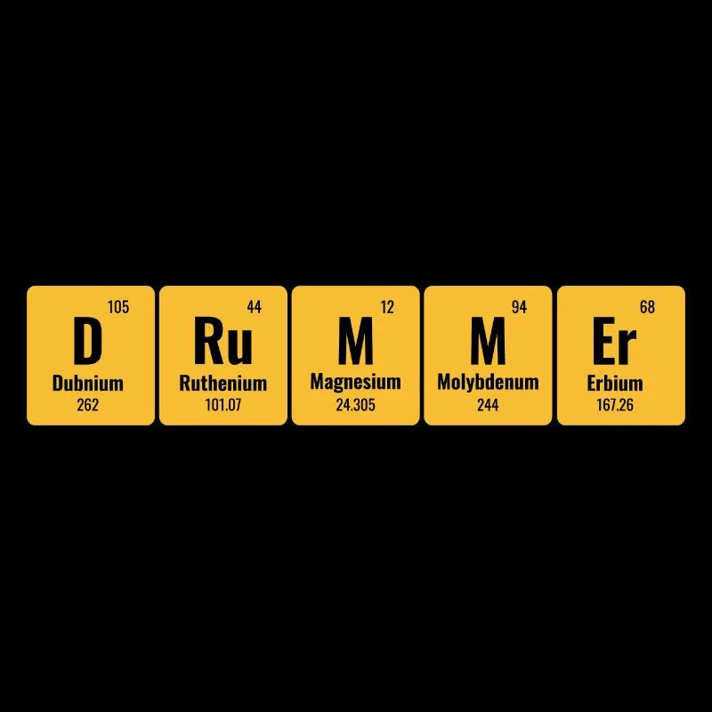 Periodical Table Of Elements Drummer Drum Drumming