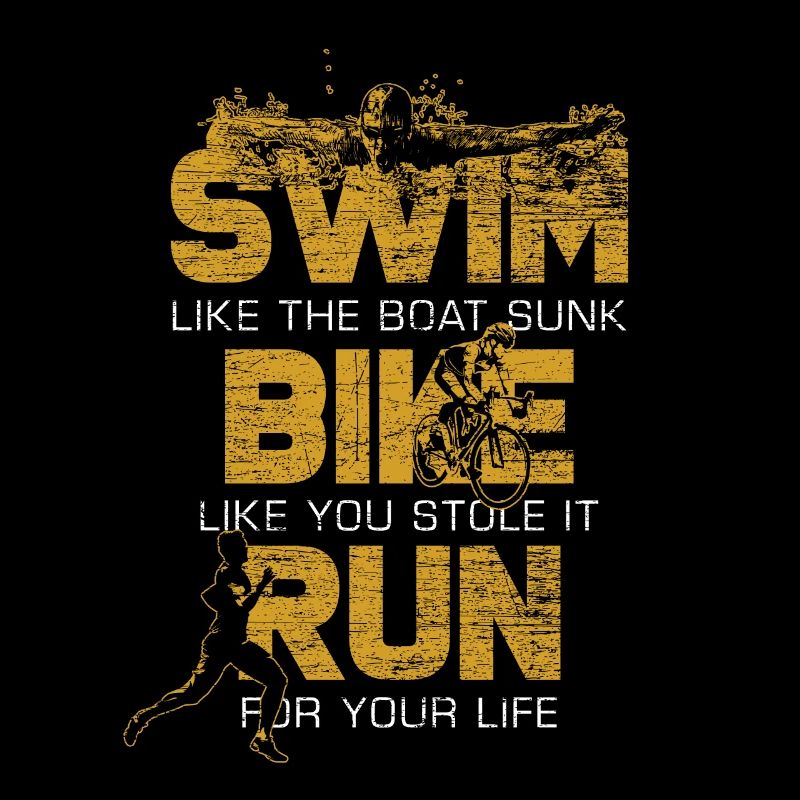 Athlète de course de vélo de natation de triathlon