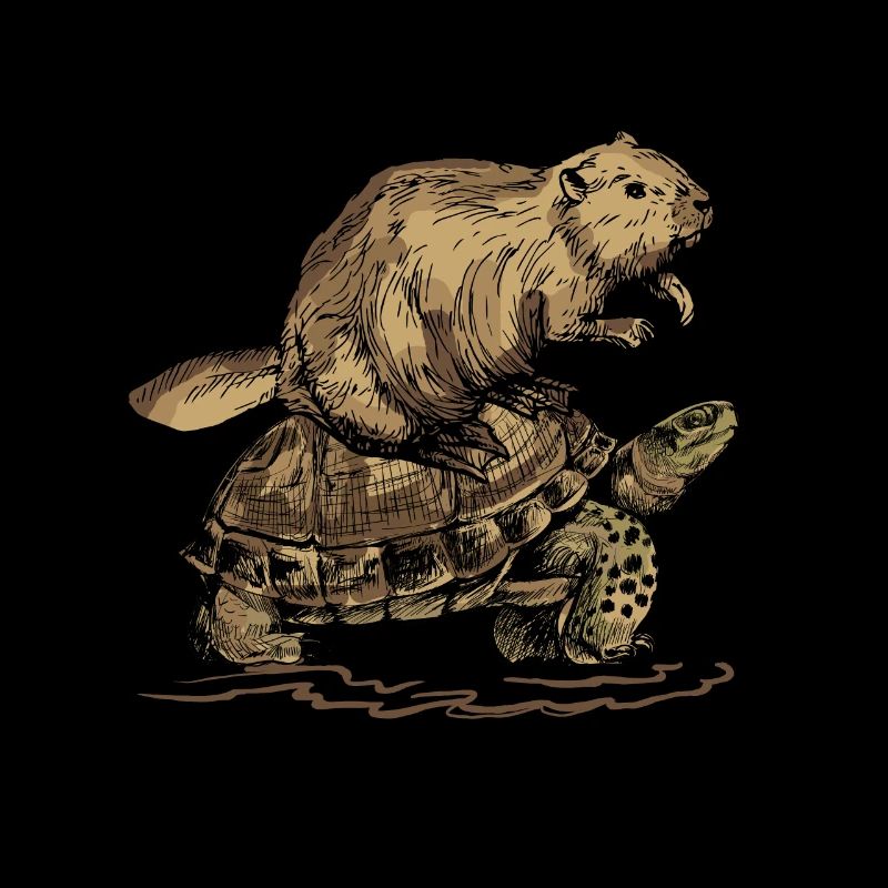 Biber und Schildkröte